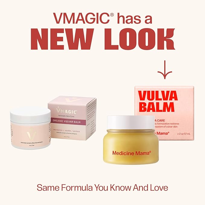 VMAGIC by Medicine Mama Organic Vulva Balm β Intimate Skin Care, Menopause Support β Relieves Feminine Dryness, Itching & Irritation β Hormone Free, Vaginal Moisturizer for Women β 3-pack (2 oz ea)