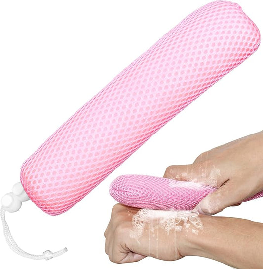 Bath Brush Head with Sponge,Back Scrubber Bath Mesh Bath Body Brush Head for Elderly Aid Bathing and Shower(White Head)