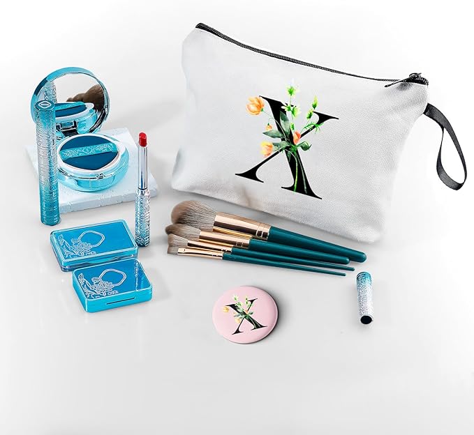 Birthday Friendship Womens Bridesmaid Proposal Coolest Gifts for Sister Teacher Coworkers Bride Personalized Travel Makeup Cosmetic Bag with Mirror Valentines Mothers Day Christmas Graduation X