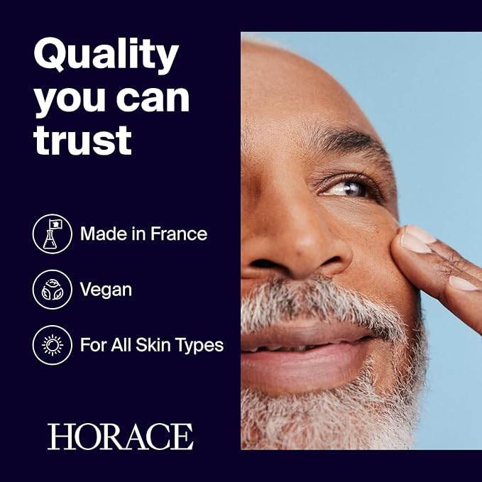 HORACE Vitamin C + Glycolic Acid Face Serum for Men β Brightening Facial Treatment for Dull Skin, Radiance Boost, and Even Complexion β Skincare for All Skin Types β Unscented, 30ml