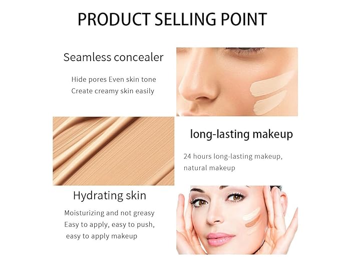 Liquid concealer Foundation Facial Cream Foundation Light and long-lasting liquid foundation Concealer foundation oil - 01#