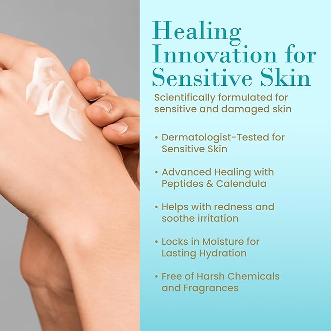 RemeVerse Radiation Cream β Unscented, Gentle, Hyaluronic Acid, Peptides & Calendula Cream for Burns, Soothing Skin and Hydrate Sensitive Skin, Radiation Treatment Skin Care β 6 fl oz