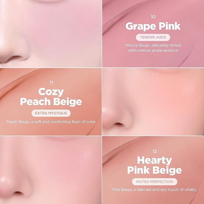 lilybyred Luv Beam Cheek Balm | Heart-Shaped Korean Cream Blush, Semi-Matte Finish, Long-Lasting, Blendable & Buildable, Soft Creamy Texture, Lightweight, Natural Flush (10 Grape Pink)