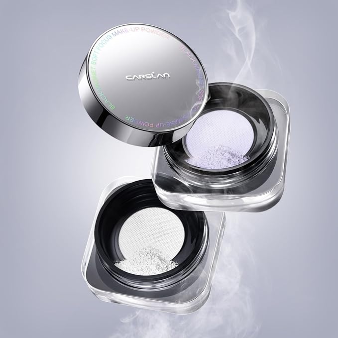 Black Magnet Soft Focus Make Up Powder, Waterproof Loose Setting Powder, 24H Longlasting, Oil Control, Talc-Free Face Powder, 03 Translucent For Sensitive Skin, 0.28Oz