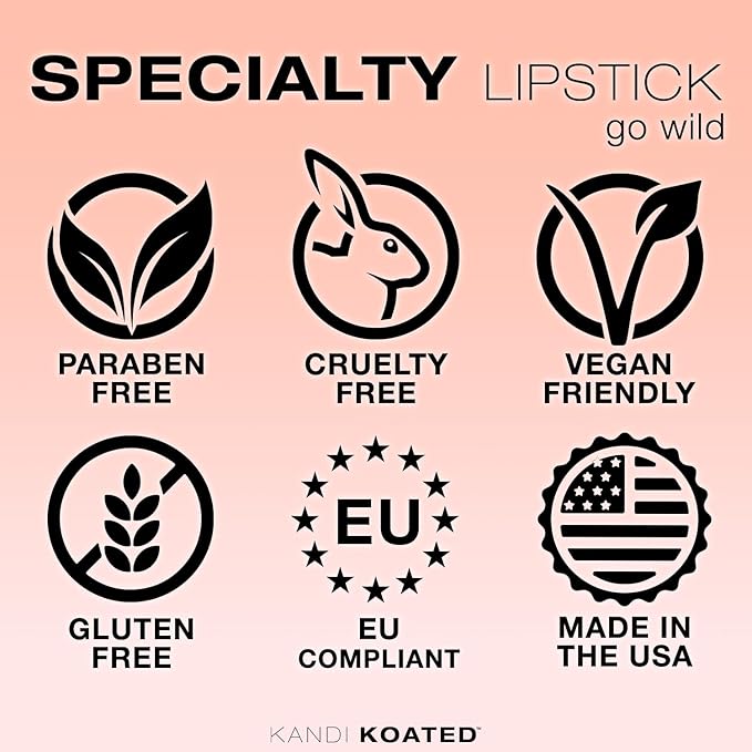 Kandi Koated Go Wild Lipstick - Special Edition Creamy Lipstick | Luxury Packaging | Creamy Texture, Rich Colors, Paraben-Free, Cruelty-Free Lip Lacquer | Beauty & Makeup