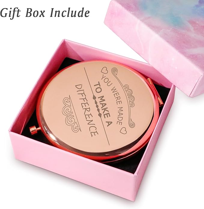 Personalized Gifts for Women Girls, Inspirational Compact Mirrors, 2025 Graduation Gifts for Her, Unique Mothers Day Birthday Gifts for Mom Sister Wife Daughter Niece, Friendship Gifts for Friends