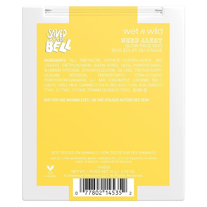 wet n wild Saved By The Bell Highlighter & Illuminator Duo, Radiant Shimmer Face Palette, Ultra-Reflective Micro-Pearls, Buildable Powder Formula, Cruelty-Free Makeup β Nerd Alert
