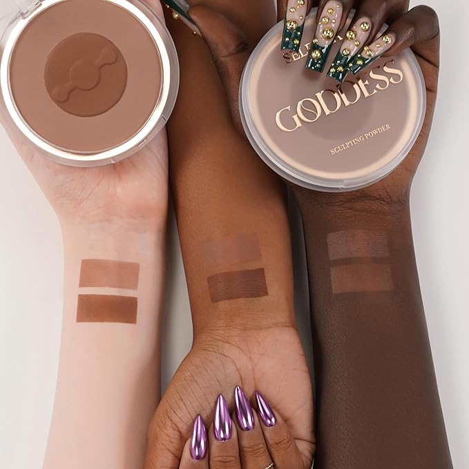 Goddess Contour Powder – Matte Sculpting Contour Makeup – Easy-to-Blend, Suitable for Various Skin Tones, 0.53 oz