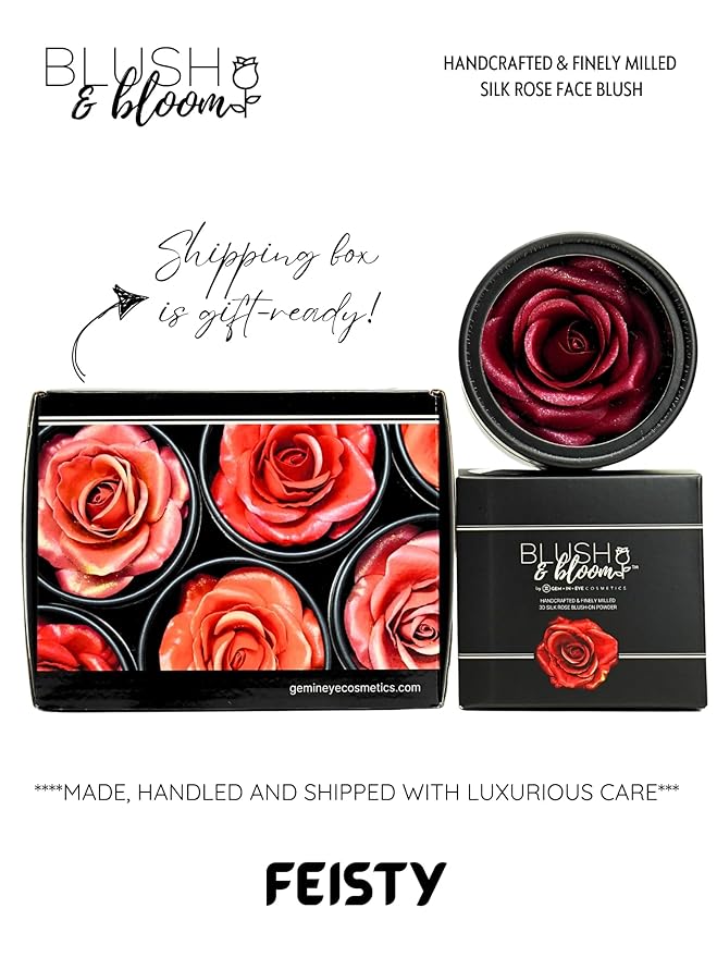 Blush & Bloomβ’ CLASSIC EDITION: FEISTY 3D Silk Rose Blush on Powder