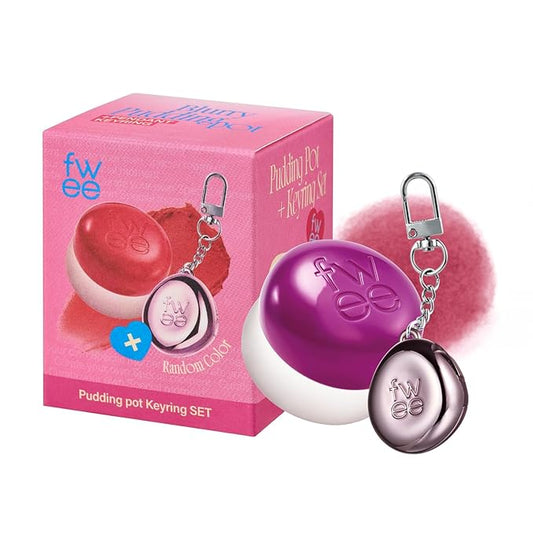 Blurry Pudding Pot + Keychain SET | Airbrushed Blush & Lip, Buildable Pigment, Long-lasting, Lightweight, Easy to Blend, Natural Soft Matte Finish Makeup β Baddie (Mauve Berry) | 0.17 oz