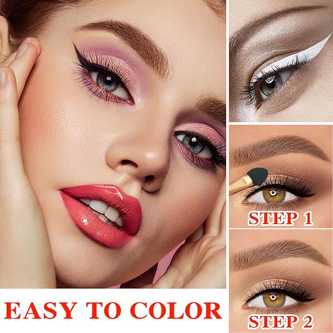 10 Colors Makeup Naked Eyeshadow Palette,Nude Matte Shimmer Eyeshadow Palette,Natural Glitter Pigment Eye Shadow Pallete Set Long Lasting & Waterproof Smokey Eye Professional Beauty Makeup Kit #4