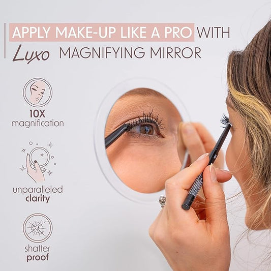 Luxo Magnifying Mirror, Small Magnifying Mirror Suction Cup (10X)