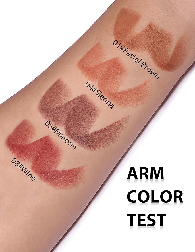 2-in-1 Lip Liner and Lipstick Lip Combo Set, Matte Nude Dark Brown Red Lip Liners, High Pigmented Long Lasting Waterproof Smudge Proof Crayon Makeup 08#