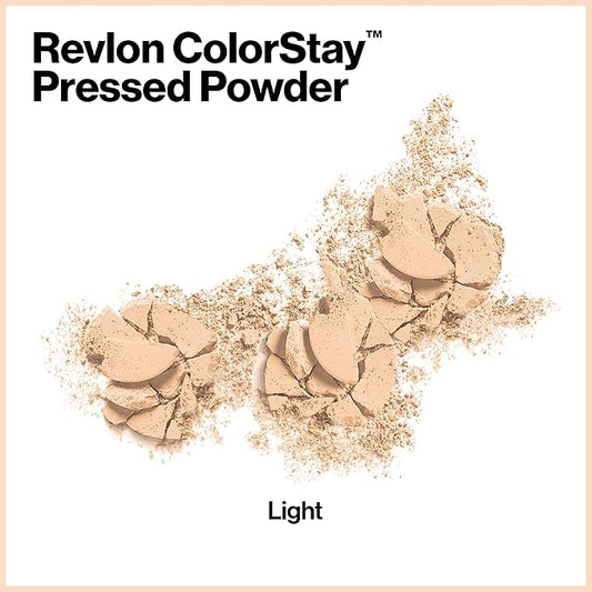 Revlon ColorStay Pressed Powder Face Makeup, Longwearing, Fragrance-Free, Noncomedogenic, 820 Light, 0.3 oz