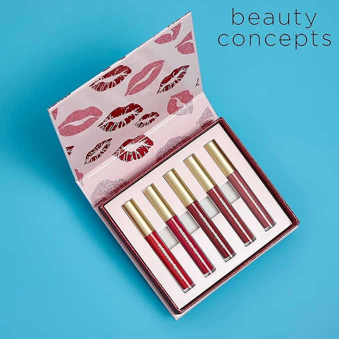 Beauty Concepts Lip Gloss Collection β Shimmering, Glossy Lip Makeup Set for a Radiant Finish, Red