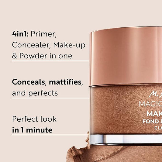 M. Asam Magic Finish Make-Up Mousse (1.01 Fl Oz) β 4in1 Primer, Foundation, Concealer & Powder With Buildable Coverage, Hides Redness And Dark Spots, Vegan, For Light To Medium Skin Tones