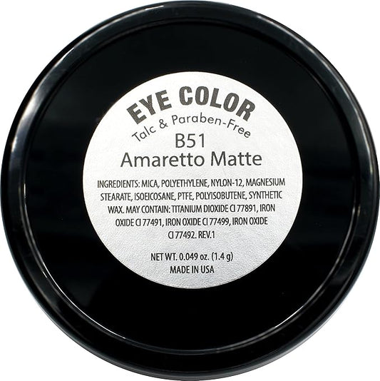 Amaretto Matte Light Brown Beige Peach Pressed Powder Single Vegan Eyeshadow; Talc, Paraben & Cruelty Free