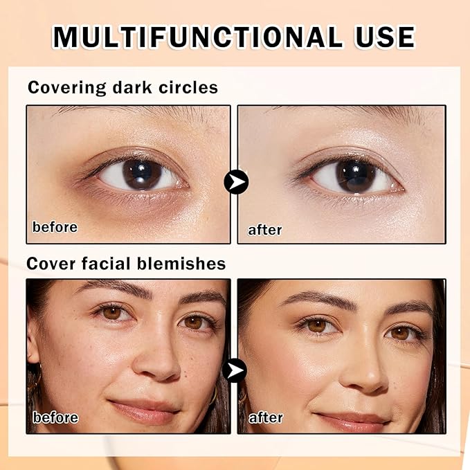Under Eye Color Corrector,Cream Concealer Full Coverage for Mature Skin,Vegan Under Eye Cream Dark Circles Cover up Makeup Concealer Makeup,Under Eye Brightener (08 Golden Tan)