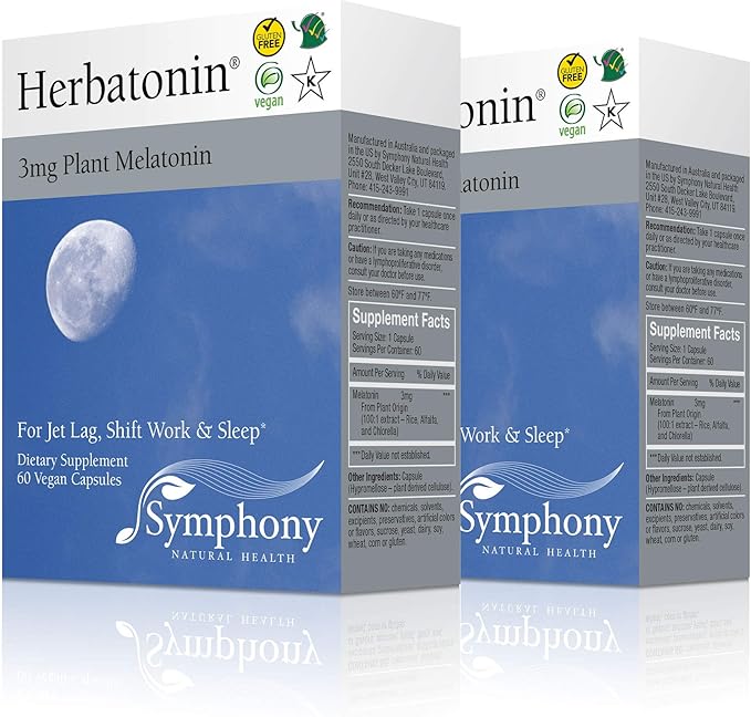 3mg - The First Natural Plant Melatonin Adult Sleep Aid, Circadian Rhythm Support for Jet Lag, Shift Work, General Sleeplessness - 120 Pure Vegan Capsules (120 Day Supply)
