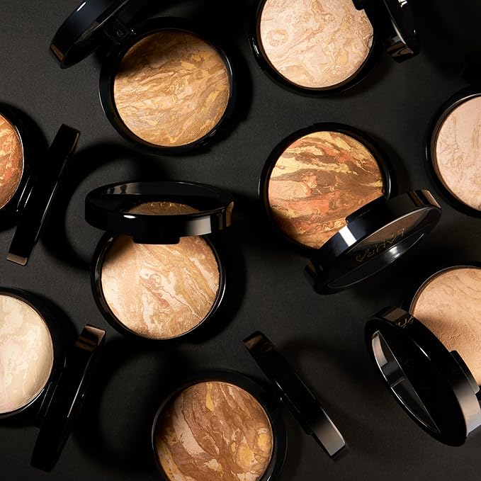 LAURA GELLER NEW YORK 40+ Club Blush-n-Balance 3pc Kit: Baked Balance-N-Brighten Color Correcting Foundation, Deep + Retractable Kabuki Brush + Baked Blush-N-Brighten, Tropic Hues