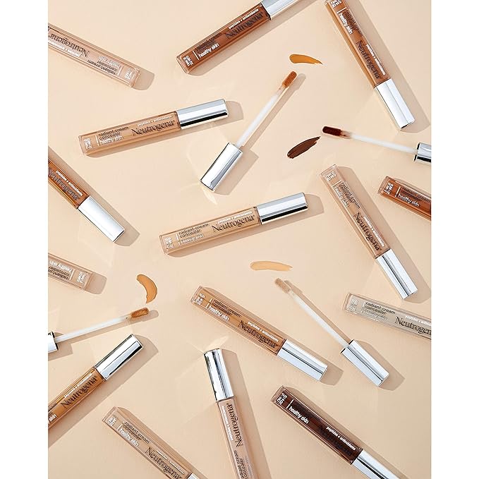 Neutrogena Healthy Skin Radiant Brightening Cream Concealer with Peptides & Vitamin E Antioxidant,Lightweight Perfecting Concealer Cream,Non-Comedogenic,Toffee Medium 03 with warm undertones,0.24 oz