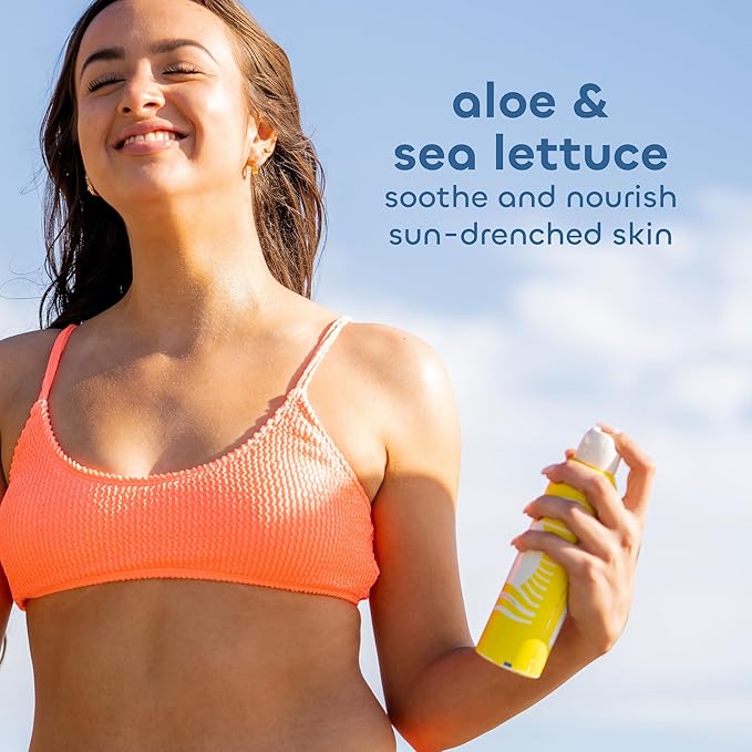 Seaweed Bath Co. Sheer Mineral Sensitive SPF 50 Broad Spectrum Sunscreen Spray, 6 Ounce (Pack of 2), Fragrance Free, Sustainably Harvested Seaweed, Sea Lettuce, Aloe
