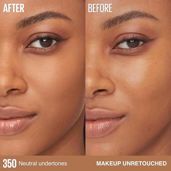 Maybelline Super Stay Lumi-Matte Foundation, Lightweight and Buildable Full Coverage Foundation Makeup For Up To 30HR Wear, 350, 1 Count