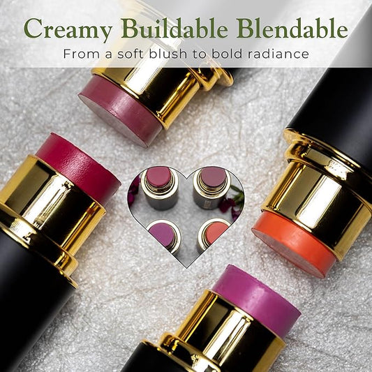 Cream Blush Stick β Buildable Pigmented - Cheeks, Lips & Eyes β Hydrating w. Shea Butter, Vit-E, Hyaluronic Acid & Squalane, Multi-Purpose, Summer Glow, Peach (Coral Crush, Regular)