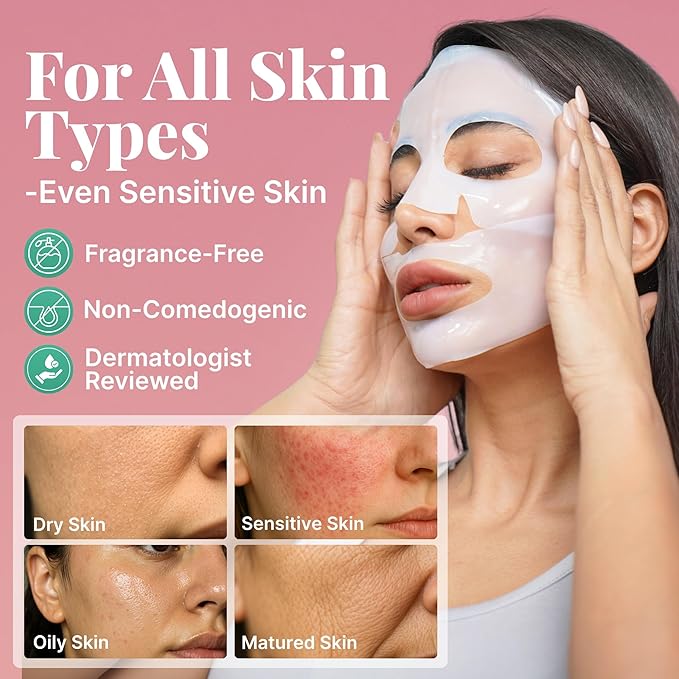 Bio Collagen Face Mask Overnight, 6 Pack β Hydrogel Korean Face Masks, Hydrating Collagen Mask for All Skin Types, Anti-Aging Face Masks Skincare, Deep Moisturizing, Improves Elasticity & Radiance