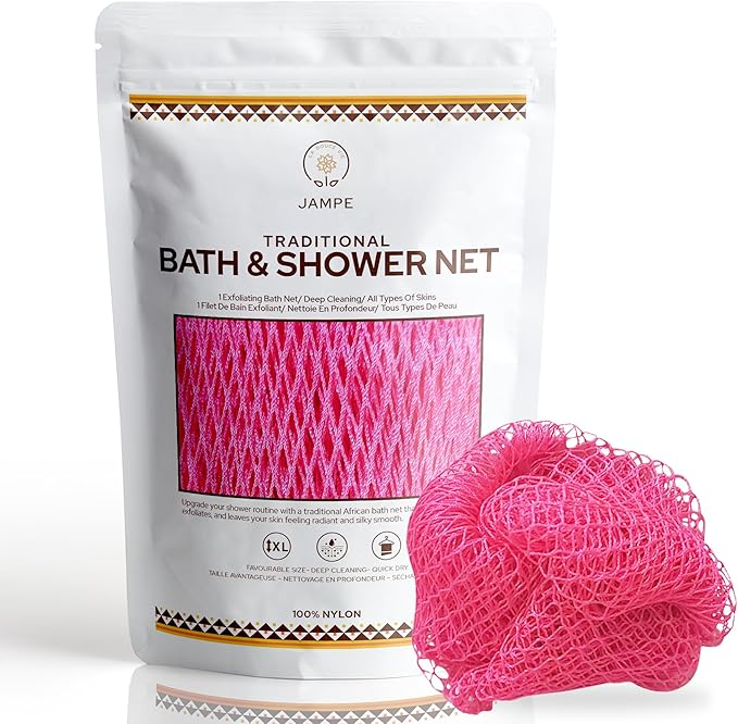 African Bath Sponge, Long Exfoliating Bath and Shower net, Body Scrubber and Back Scrubber, Skin Smoother, Our Premium Quality Design, Great for Daily Use
