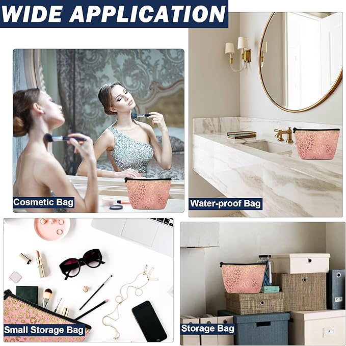 Makeup Bag for Purse, Mountain Sun Trees Landscape Cosmetic Bag for Women, Travel Toiletry Funny Zipper Pouch Gift 9.5×5.9 Inch