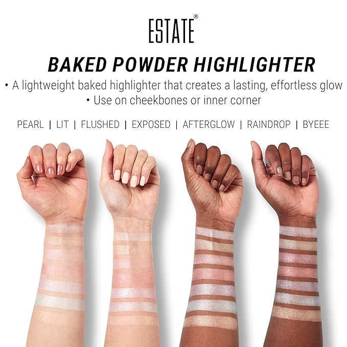 Estate Cosmetics Dew Me Baked Highlighter β Cheek, Eyes & Face Pressed Powder β 3 g (0.1 oz) (Exposed)