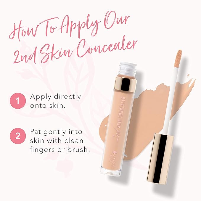 100% PURE 2nd Skin Concealer (Fruit Pigmented), Shade 3, Full Coverage, Lightweight, Liquid Concealer for Face, Under Eyes, Vegan Makeup (For Medium Skin w/Warm Gold Undertones) - 0.17 Fl Oz