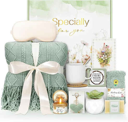 Get Well Gifts for Women Self Care Gifts, Sympathy Gift Baskets Spa Gifts Set, Thinking of You Inspirational Hug in a Box Gifts for Mom Her Friend Sister Wife Girlfriend