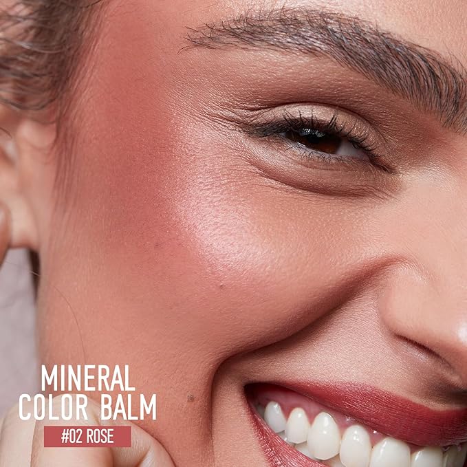 KYDA Mineral Color Balm, SPF 35, Creamy Blendable Color for Lips&Cheeks, Buildable Shimmer Finish, Lightweight Formula, Multiuse Makeup Stick, ROSE