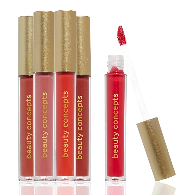 Beauty Concepts Lip Gloss Collection β Shimmering, Glossy Lip Makeup Set for a Radiant Finish, Red