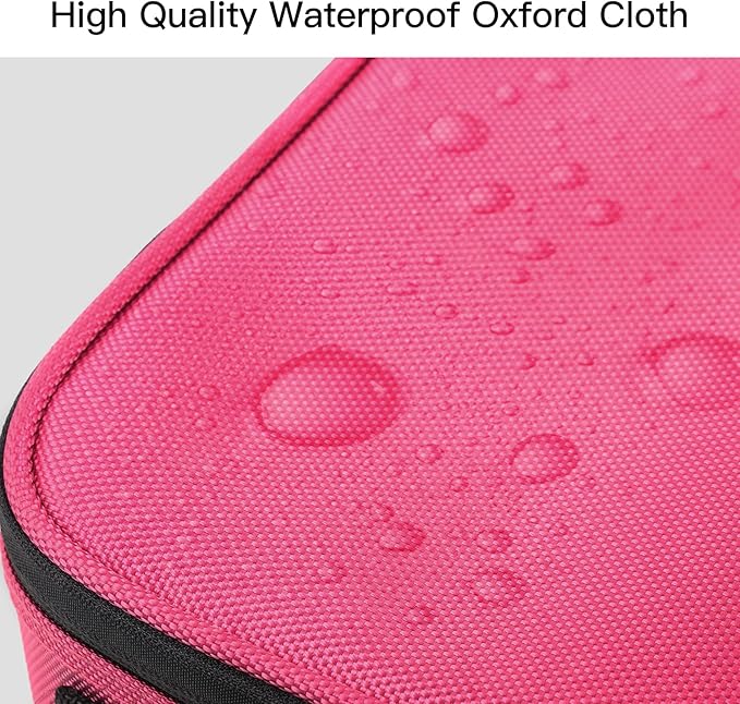 Makeup Organizer Bag, 10 Inch Portable Makeup Box with Adjustable Strap Cosmetic Bag with Brush Storage Sturdy Dual Zip Closure, Cosmetic Case for Women, Waterproof, Durable, Gift for Her, Rose Red