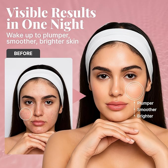 Bio Collagen Face Mask Overnight, 6 Pack β Hydrogel Korean Face Masks, Hydrating Collagen Mask for All Skin Types, Anti-Aging Face Masks Skincare, Deep Moisturizing, Improves Elasticity & Radiance