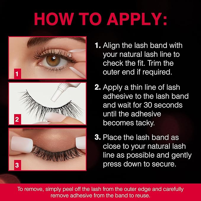 Ardell False Eyelashes Wispies Black, 1 pack (6 pairs of strip lashes per pack)