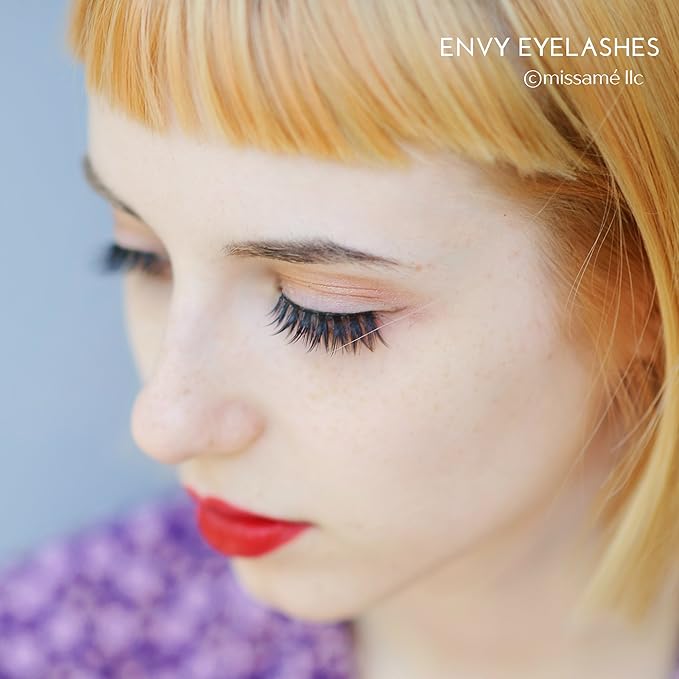 MissamΓ© ENVY Deluxe Beauty False Eyelashes Set Handmade with Premium Synthetic Fibers, Black, 3 Pair Pack