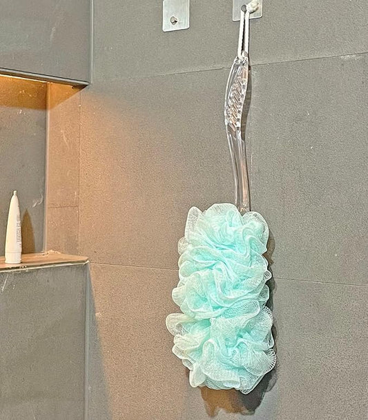 Loofah Back Scrubber for Shower,Long Handle Bath Body Brush Soft Nylon Mesh Loofah Sponge On a Stick,Exfoliating Scrub Cleaning Luffa for Elderly for Men Women(2-Pack,Green)