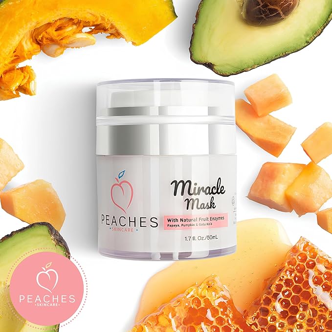 Hydrating Face Mask with Beeswax, Avocado Oil, Pumpkin, and More β Gently Removes Dead Skin Cells β Miracle Mask (1.7 oz)