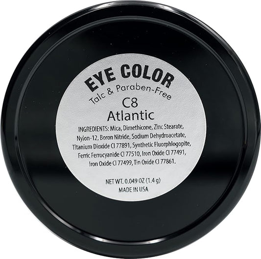 Atlantic Navy Denim Royal Blue Sparkling Pressed Powder Single Vegan Eyeshadow; Talc, Paraben & Cruelty Free