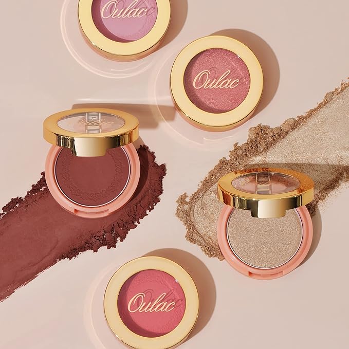 Oulac Blush Bronze Shimmer Powder 2 in 1|Creamy Texture Powdery Blush|Tanning Color Finish| High Pigmented&Buildable/Blendable | Vegan & Cruelty-Free| 4.8g F04 Goddess