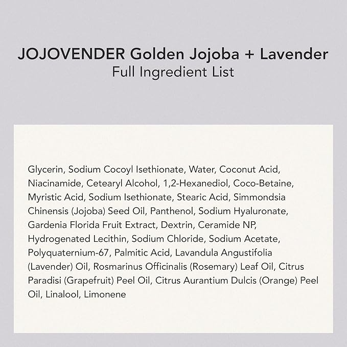 WHIPPED Cream Facial Cleanser Jojovender - Jojoba & Lavender Face Wash - For Redness, Dry Sensitive Skin - Moisturizing Cleanser, Niacinamide, Hyaluronic Acid, Vegan Korean Skincare, 4.5 oz