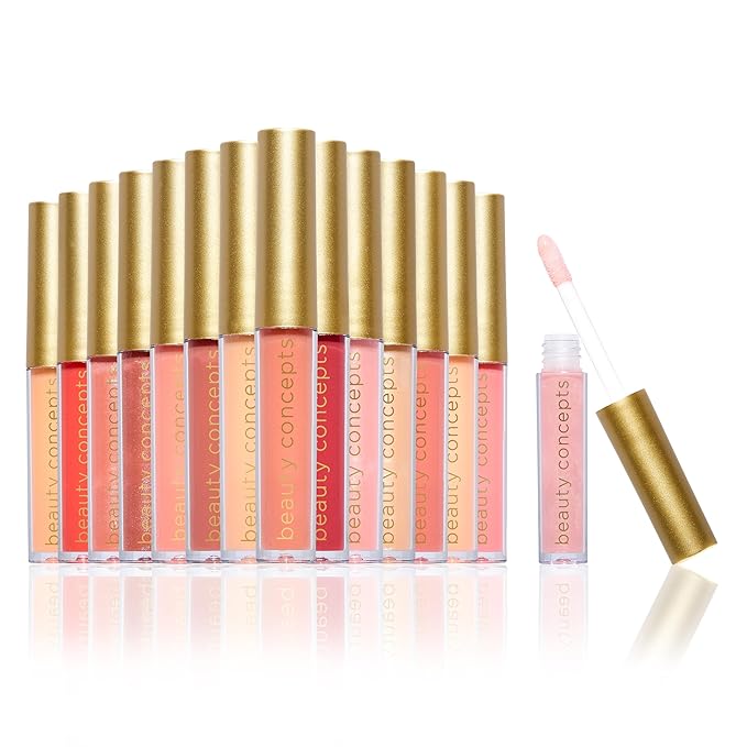 Beauty Concepts Lip Gloss Collection β Shimmering, Glossy Lip Makeup Set for a Radiant Finish, Pink Ornaments