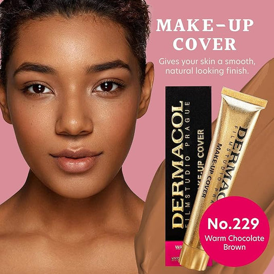 Dermacol DC Full Coverage Foundation | Long Lasting Waterproof Makeup Cover Cream SPF30 | Hypoallergenic & Light Weight Liquid | Tattoo, Acne, Spots #229