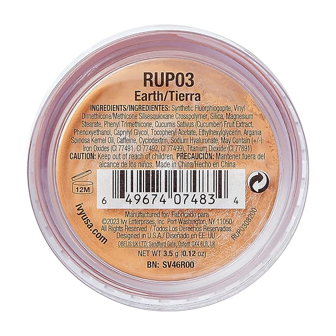 Ruby Kisses Instant Bake Undereye Powder - Vegan, Cruelty Free Powder for Brightening Eyes and Smudge-Free Makeup (Earth)