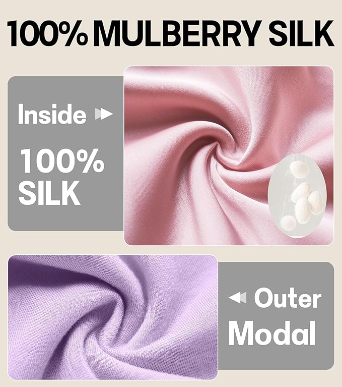 100% Mulberry Silk Bonnet for Sleeping for Curly Hair and Braids, Wrap with Adjustable Strap for Women and Men,Real Silk, Not SatinοΌ1Pc,Lavender)