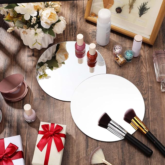 Blulu 2 Pcs Magnetic Locker Mirror Small Real Glass School Rectangular Locker Magnetic Makeup Mirror for Bathroom Household Refrigerator Cabinet (7.9 Inches)